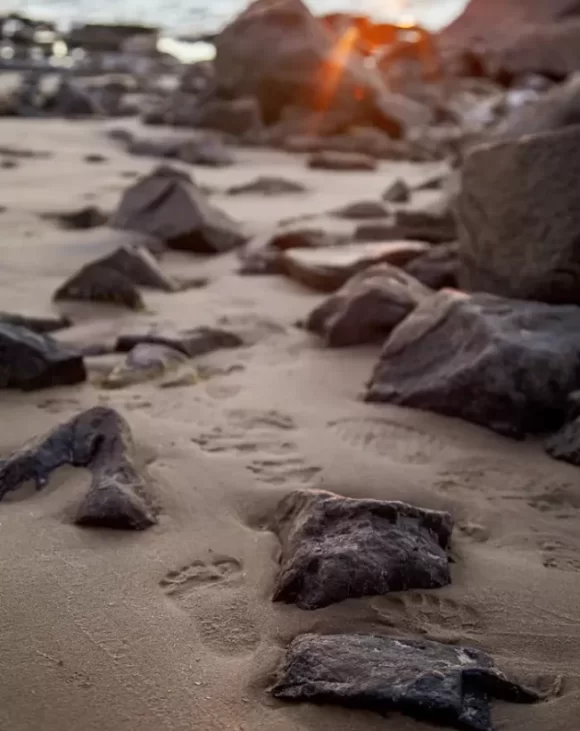 Beach with footprints - Andy Curtis Counselling website